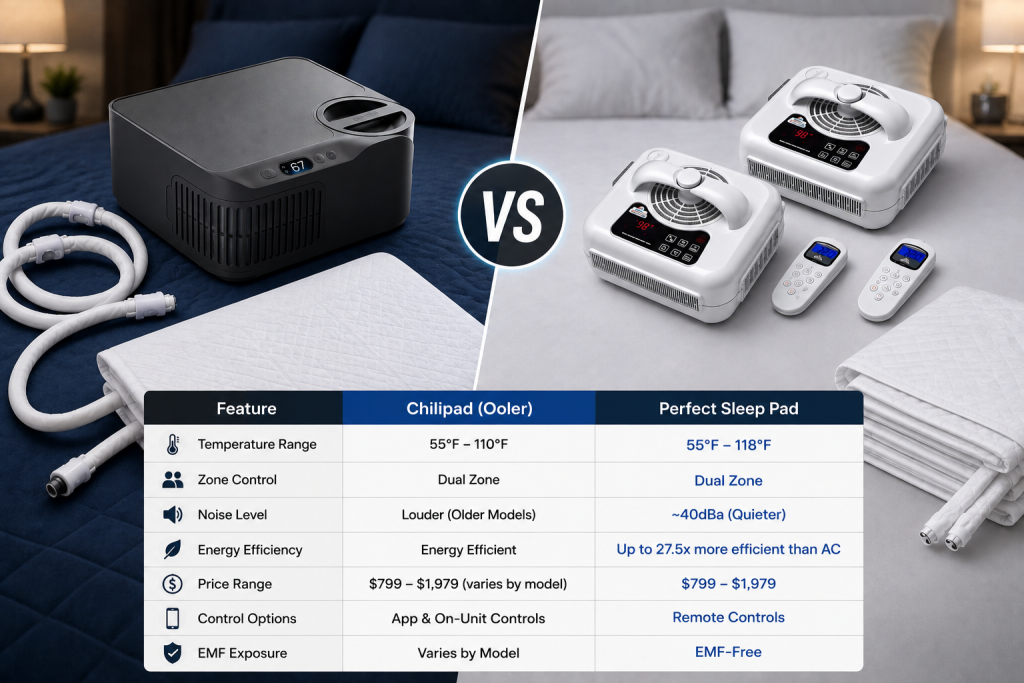 Chilipad vs. Perfect Sleep Pad: Which Water Cooling System Wins?