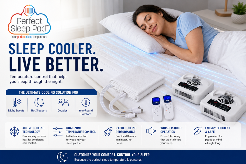 water-based cooling mattress pad for menopause night sweats and hot flashes